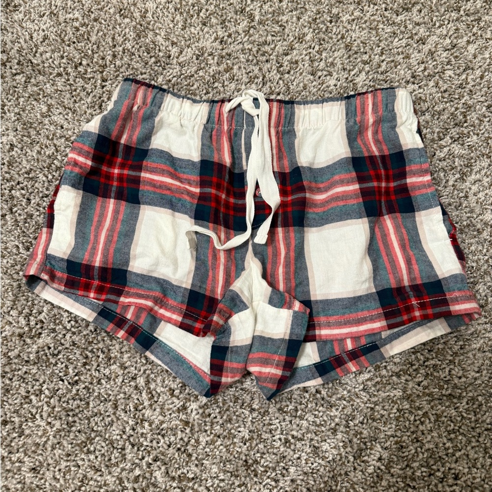 Stars Above Checkered Lounge Shorts - Red, Blue, White